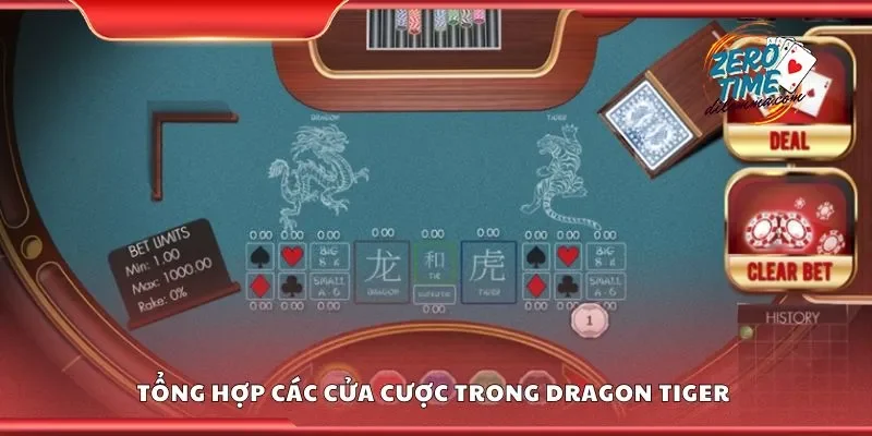 Tổng hợp các cửa cược trong dragon tiger 