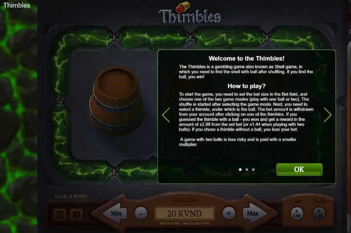 Cách chơi Thimbles cơ bản